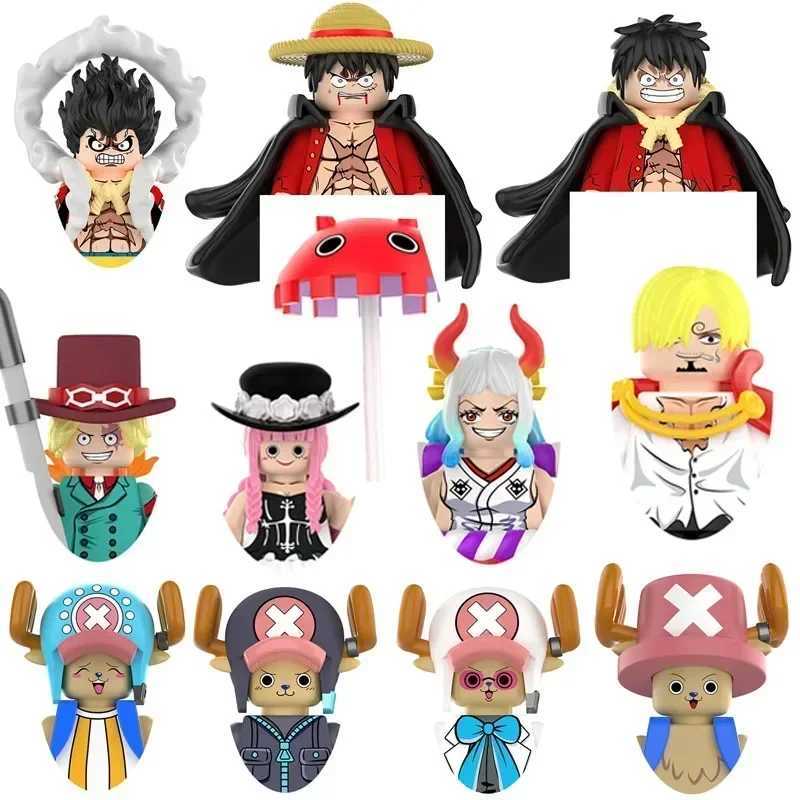 DY613 DY621 DY623 DY634 Anime Luffy Tony Chopper Sanji Ace Toy Assembly Doll Building Blocks Birthday Gift Free shipping