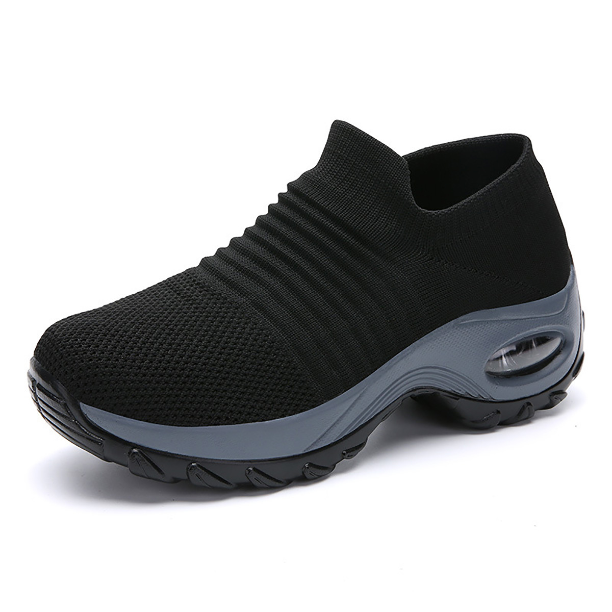 Lightweight Air Cushion Sole Chunky Sneakers - Breathable Mesh Upper, Low Top Design, Soft Insole, Womens Comfortable Running Shoes for Casual Walking