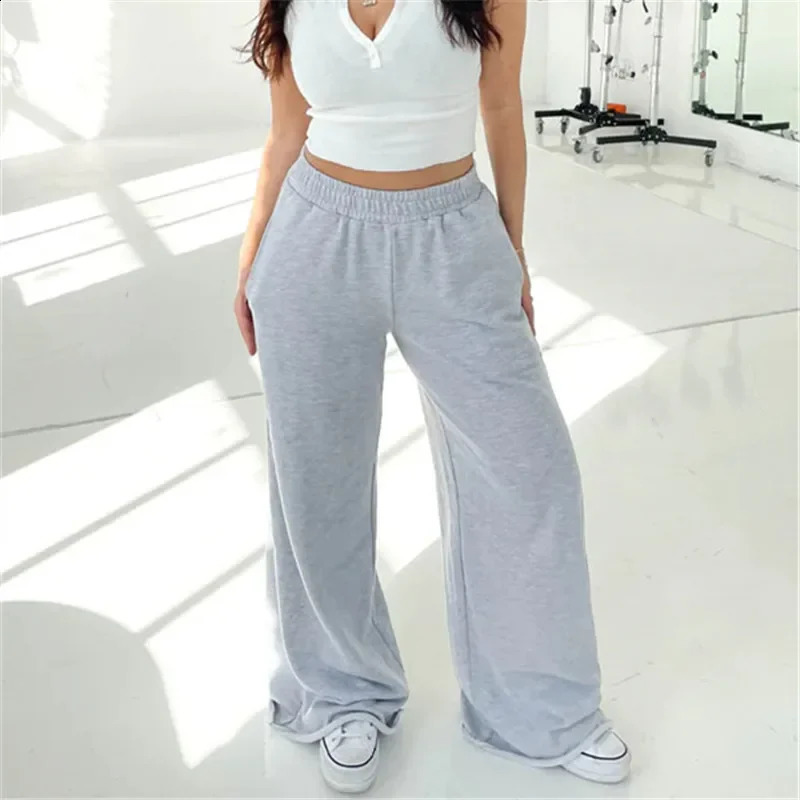 Wide Leg Sweatpants for Women Y2K Elastic High Waisted Baggy Sweat Pants Teen Oversized Straight Leg Sweatpants 240827