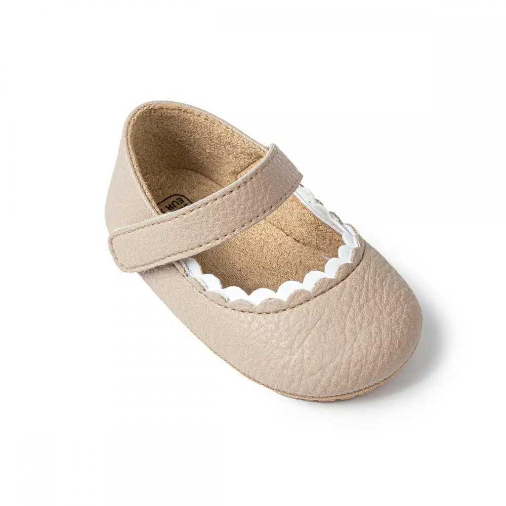 Baby shoes cute baby girls first walking rubber sole anti slip and breathable comfortable and soft baby solid color shoes 0-18M M240827