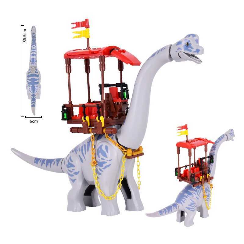 MOC Jurassic Dinosaur World Grey Brachiosaurus Architecture Kit Box Building Blocks Dinosaur Park Character Toys Childrens Gifts CL240827