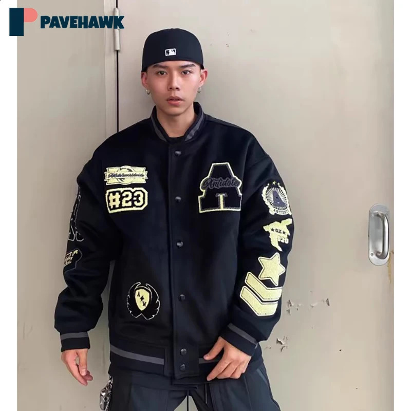 Embroidery Pattern Baseball Jacket Men Woman Hip Hop Loose Casual Bomber Jackets High Street Couple Varsity Coats Spring Autumn 240826
