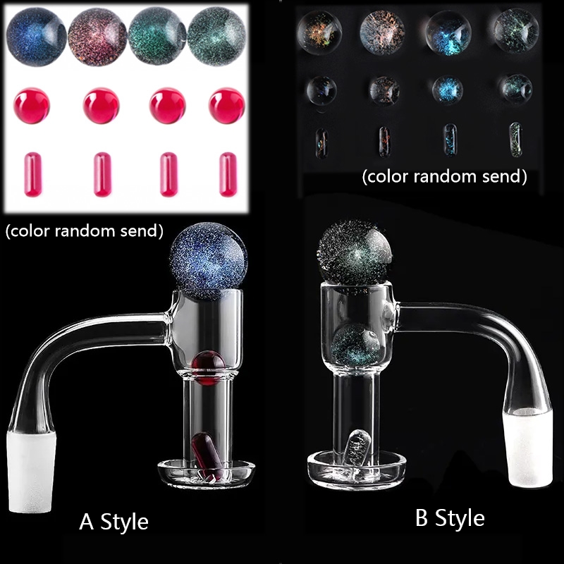 Flat Top Terp Slurper Smoking Quartz Banger With Two Style Glass Marble Ruby Pearl Pill 2mm 20mmOD Slurpers Nails For Bongs Dab Rigs