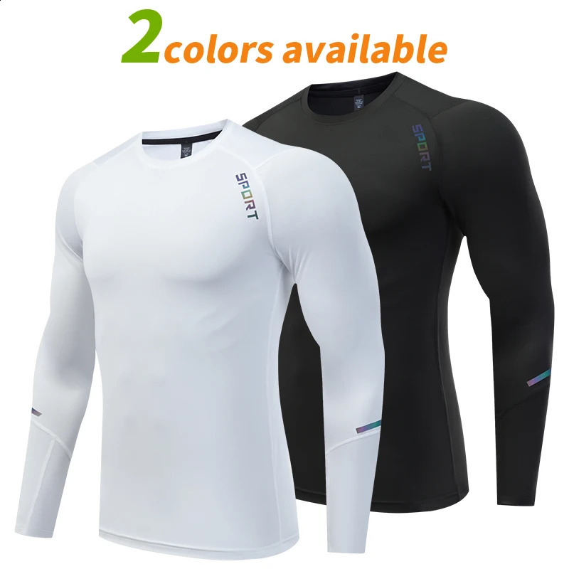Mens sports Tshirt fitness running shirt quick drying long sleeved compression top training UA508 240827