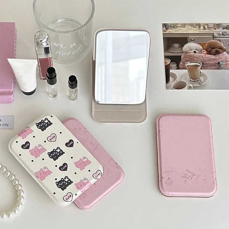 1pcs Portable Mini Makeup Pocket Mirror Adjustable Desktop Small Folding Cosmetic Mirror High Definition Cute Beauty Vanity ToolXJ241213