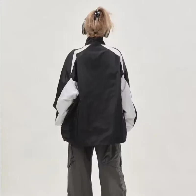 Deeptown-Vintage Racing Jacket for Women Oversized StreetwearKorean Fashion Windbreaker Hippie Motorcycle Jackets Y2k Autu 240827