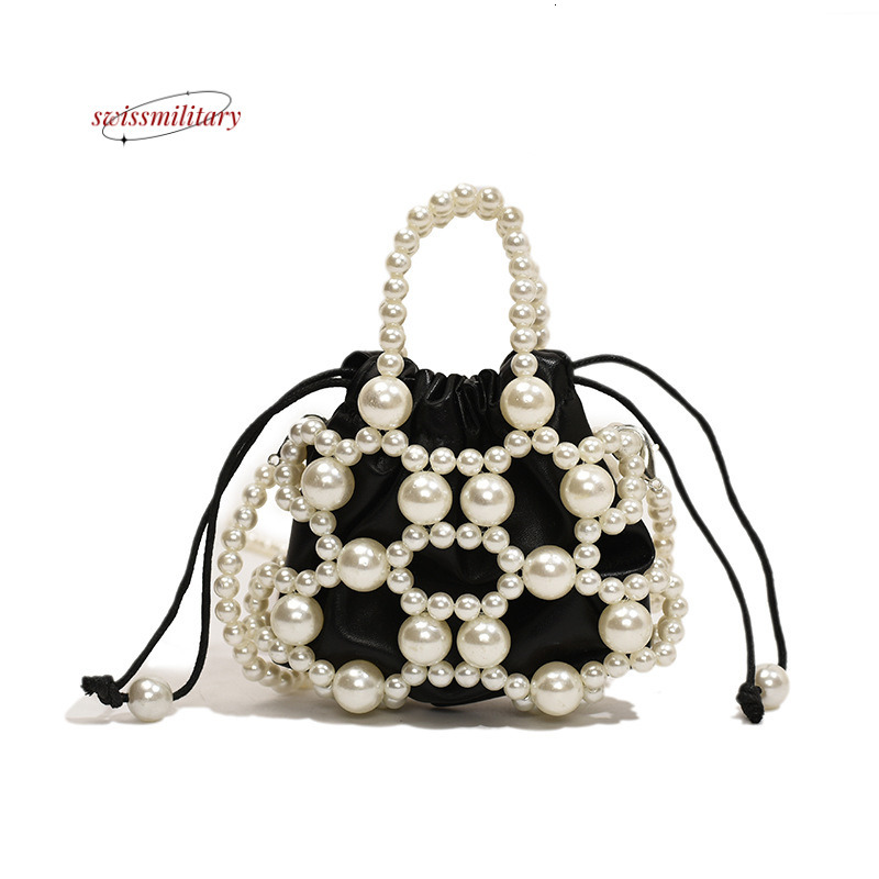 Swissmilitary Small high-end spherical hardware handbag with 2024 summer trend, featuring drawstring design and a stylish woven crossbody bag #22