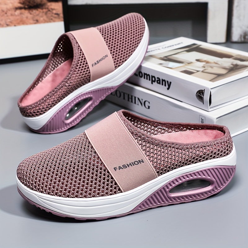 Soft Fabric Round Toe Low Top Slip On Breathable Platform Sneakers - Comfortable Casual Shoes for Women with PU Sole and Fabric Insole - Perfect for A