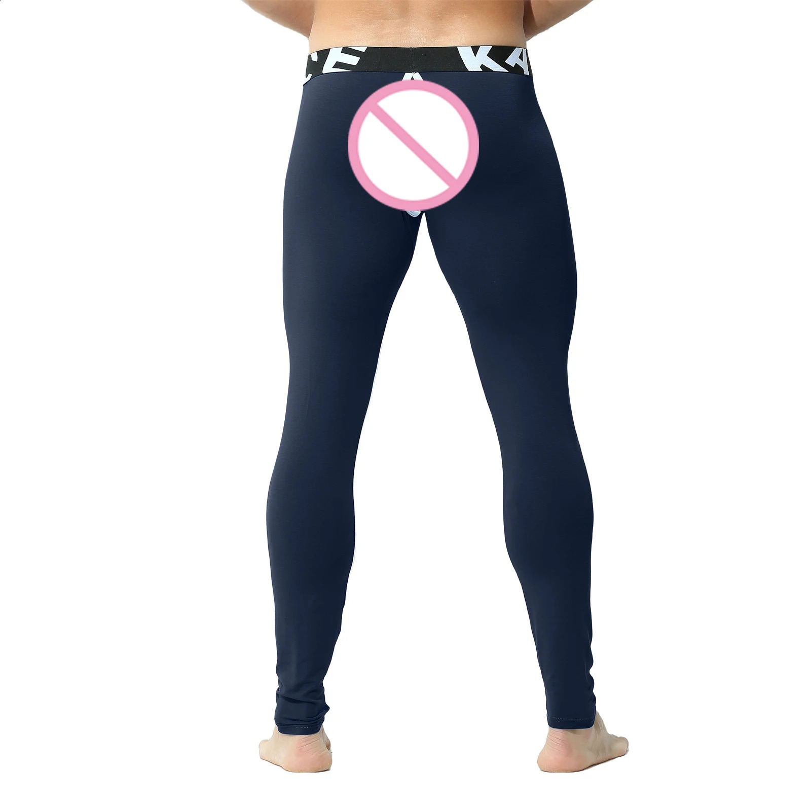 CLEVER-MENMODE Men Thermal Underwear Winter Warm Long Johns Pants Sexy Open Crotch Butt Penis Pouch Backless Soft Legging Tights 240826
