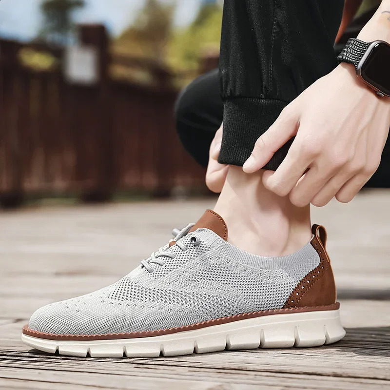 Leisure Knitted Mens Shoes Brooks Mens Shoes Office Submits Fashion Sports Shoes seller 240827