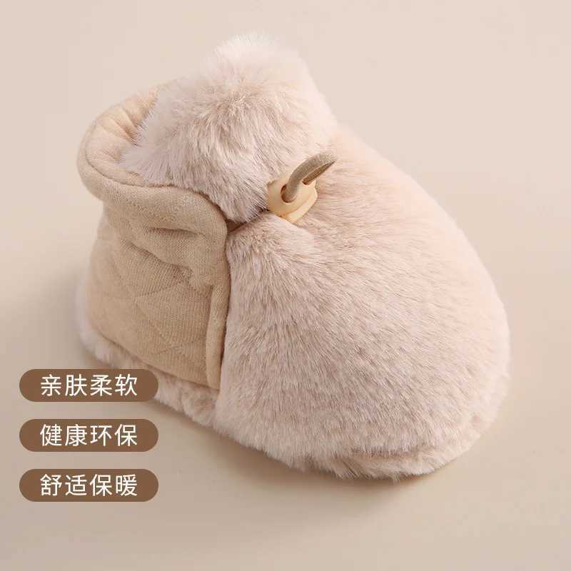 Baby Winter Shoes Thick Plush Warm Shoes Anti slip Boys and Girls Snow Boots First Walking Shoes Baby Gift M240827