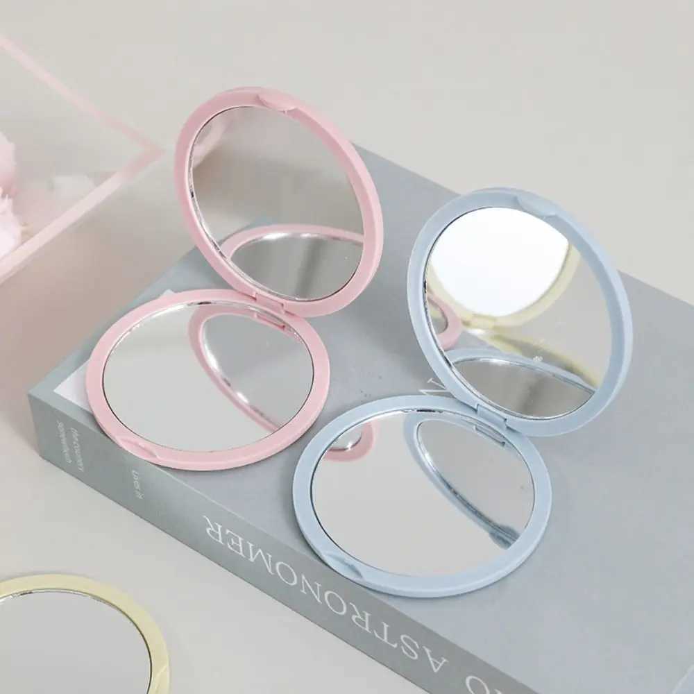 1Pc Mini Hand-Held Mirror Simple Folding Portable Pocket Mirror Plastic Cute Make-Up Mirror StudentXJ241213