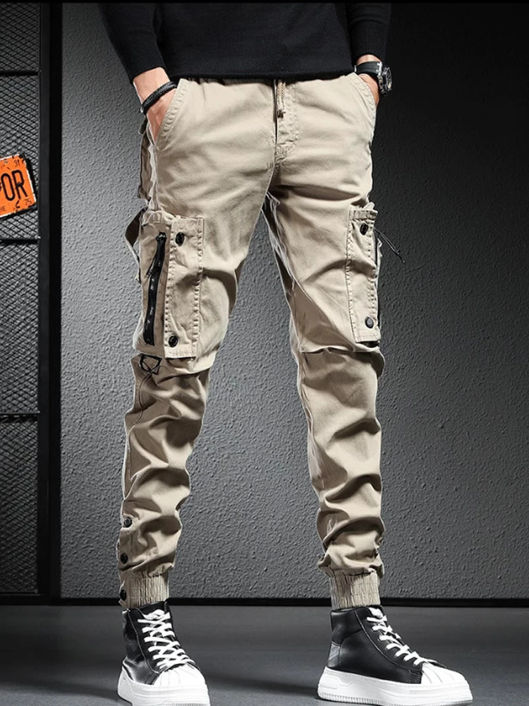 Fashionable street retro multi pocket covers mens fashion brand loose wide leg straight casual clothing 240827