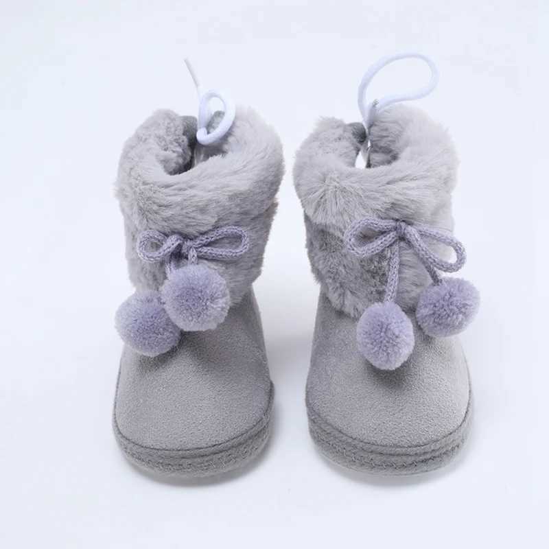 Baywell winter autumn baby fur snow boots warm shoes for young children and boys comfortable baby soft soled first pair of boots 0-15 months old M2408