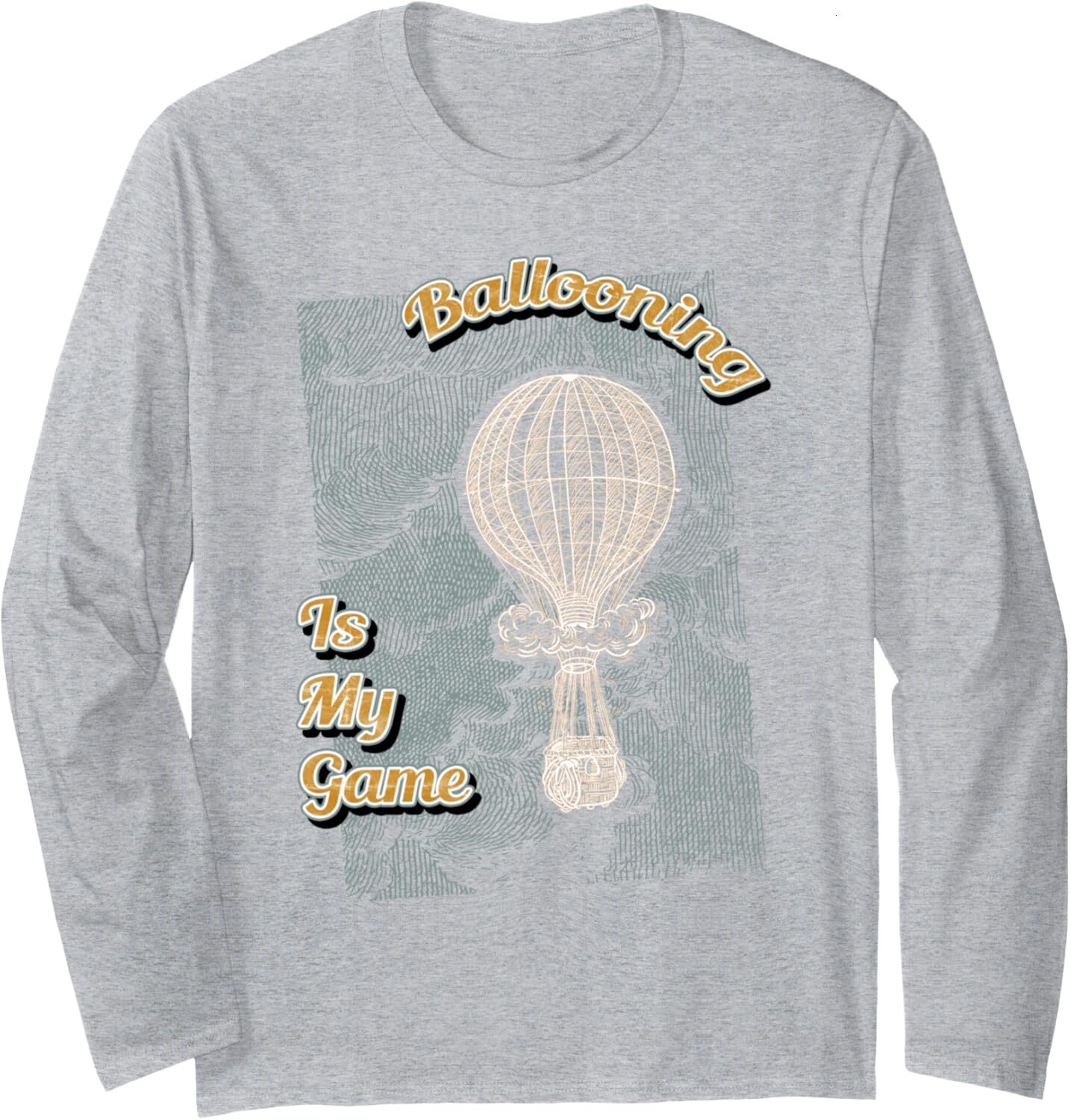 Long Sleeve Shirts For Men Sweatshirt Ballooning Is My Game Funny Hot Air Balloons Gift Tee Streetwear Casual Tops Clothes Free shipping
