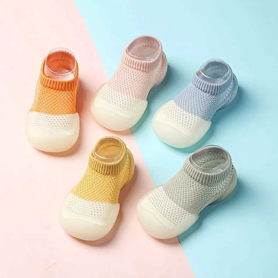 0-3 year old baby and toddler shoes summer breathable childrens soft soled ice silk shoes and thin mesh socks indoor M240827
