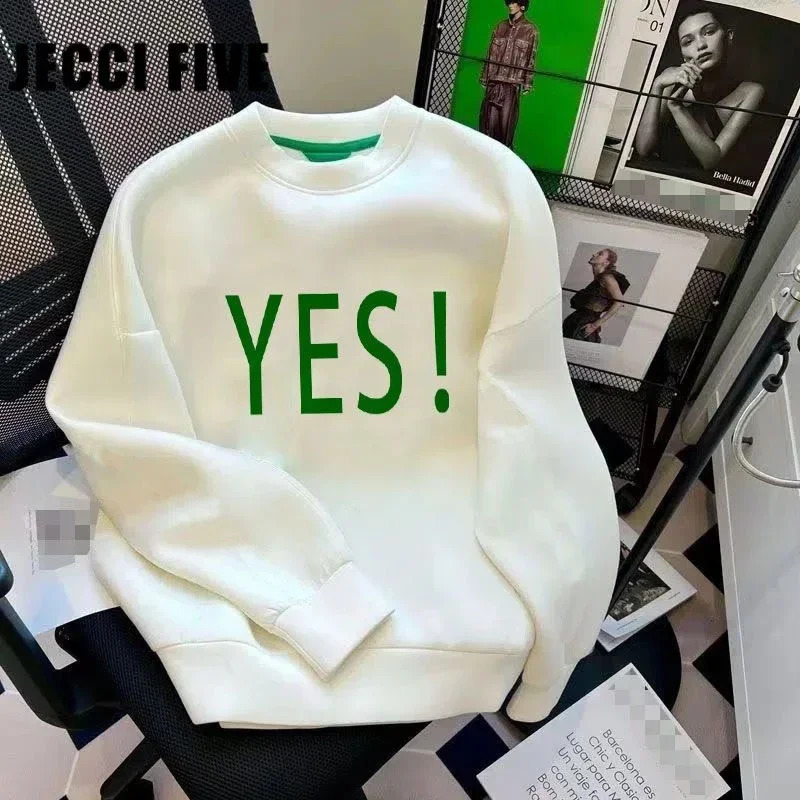 Pure Cotton Spring And Autumn Fashion Good-looking Letter Pullover Sweater Women 240827