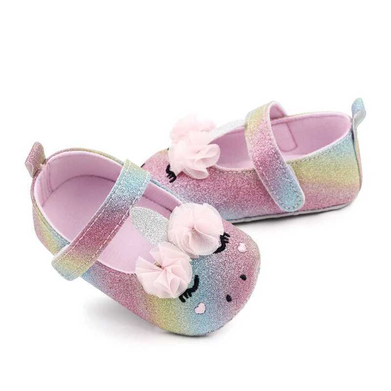 New Preschool Girl Flower Unicorn Shoes Soft soled Baby Shoes Spring Autumn First Step Walker M240827