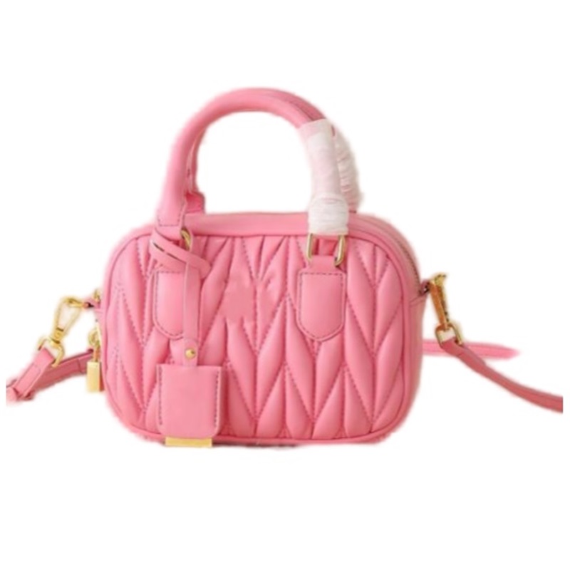 Women designer bag leather bowling wander handbag shoulder wrinkled lady cute hobo bags Crossbody Bag Pillow half moon brown pink white black red xb15