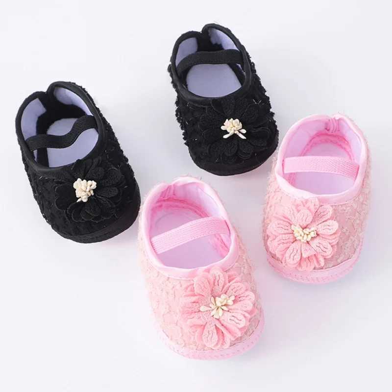 Baby Girl Floral First Walkers for Autumn Sweet Princess Shoes for Learning to Walk Fashionable and Fun Shoes 0-12 Months M240827