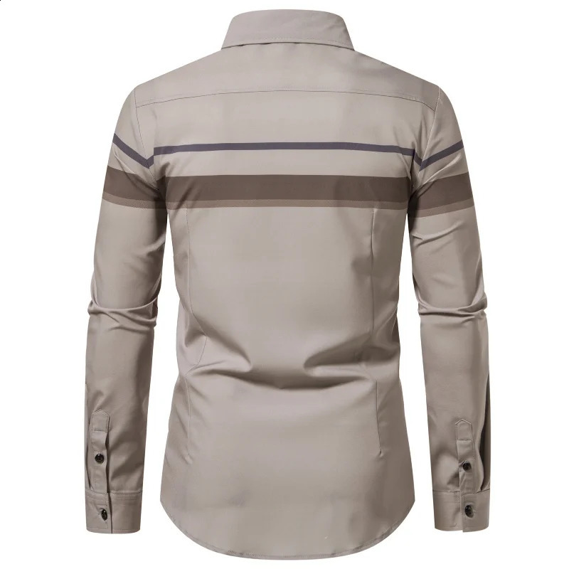 Mens High Quality Plaid Shirt Stripe Breathable Business Casual Silk Smooth Skin Shirt Long Sleeve men clothing 240826