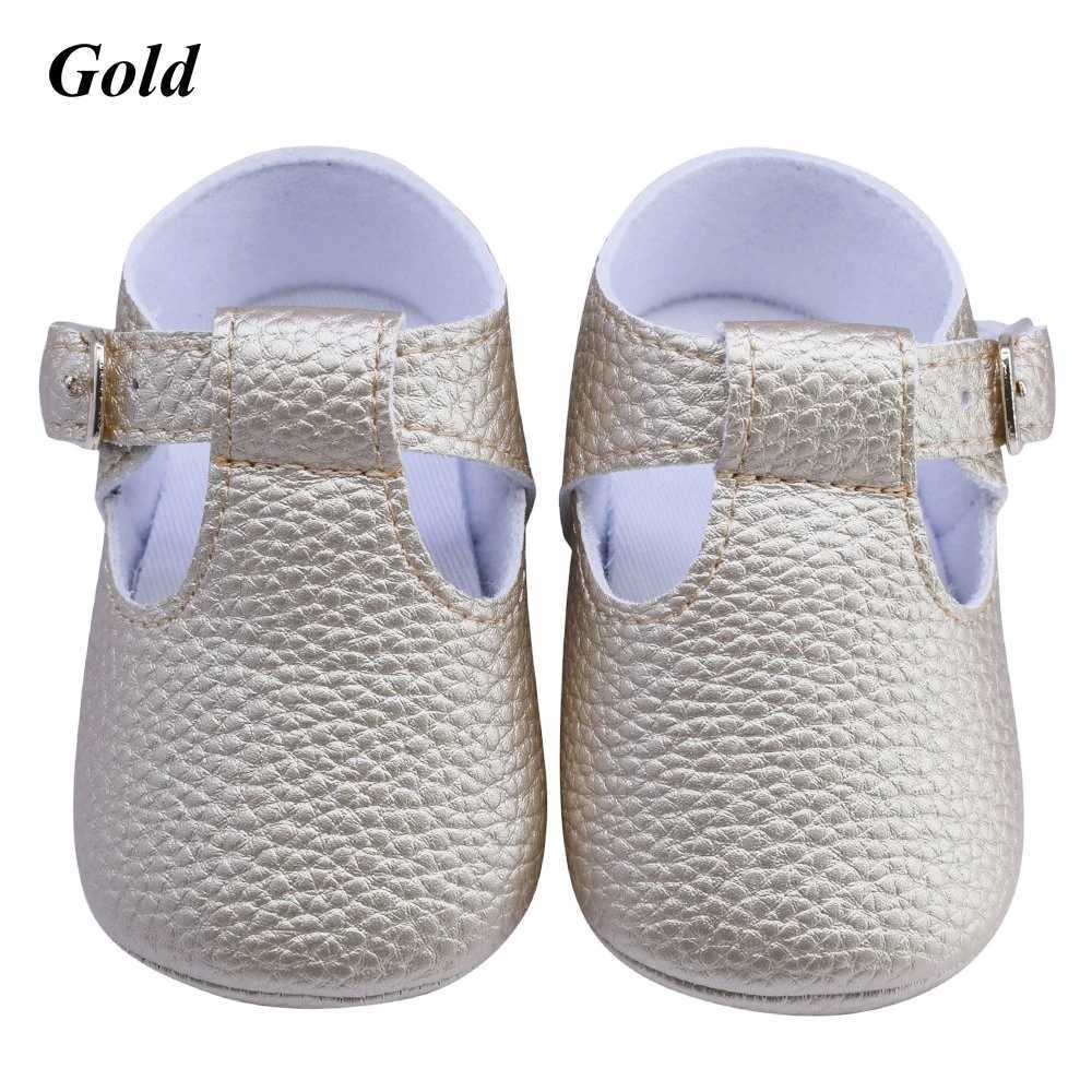 Baby shoes with gold buckle PU leather for boys and girls soft sole for toddlers anti slip first step for baby Moccasins M240827