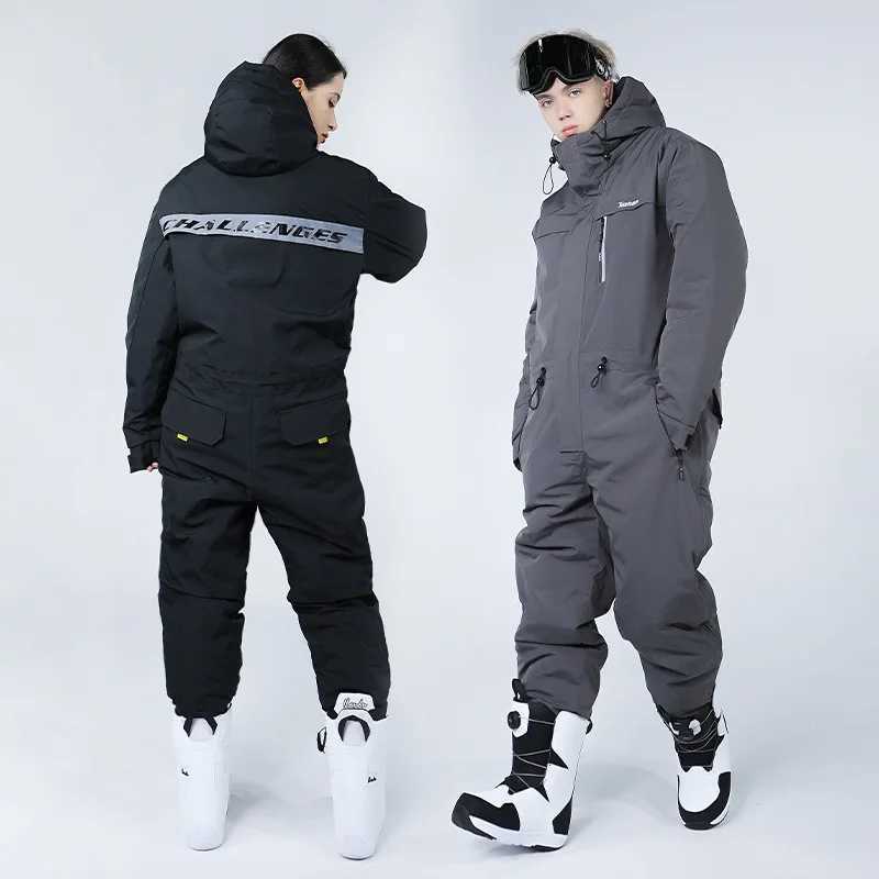 Skiing Suits Outdoor Jumpsuit Ski Suit Ski Suit For Snowboard Snow Suit Men Women Waterproof Windproof Coldproof Thickened Warm Sport Skiing H240826