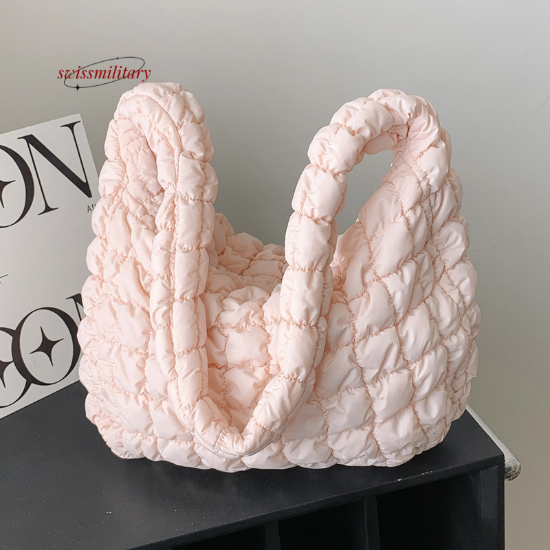 Swissmilitary 2025 New Korean Fold Cloud Versatile Fashion One Shoulder Handheld Dumpg Large Capacity Down Cotton Underarm Women's Bag #35