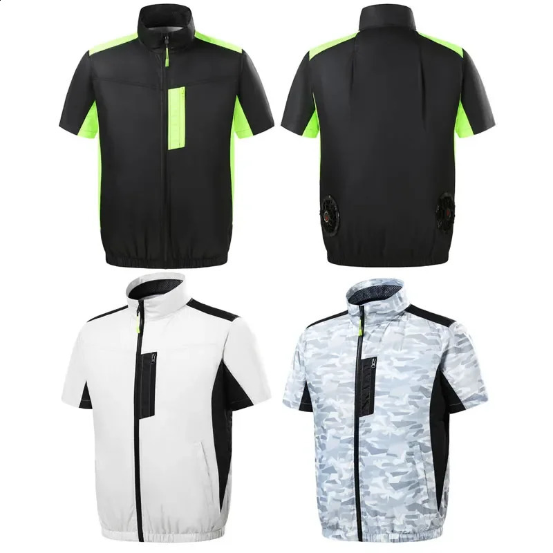 Mens ice refreshing vest motorcycle fan air conditioning clothing USB charging womens jacket body cooling 240827