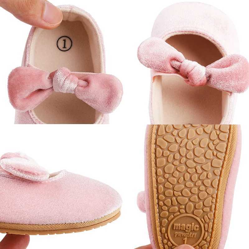 Baby shoes baby shoes girls shoes girls classic bow knot rubber sole non slip dress baby shoes toddler board shoes M240827
