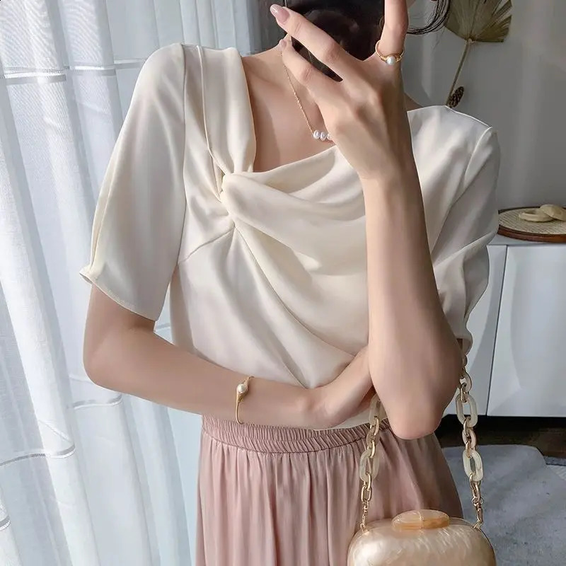 comfortable short sleeved floral womens clothing temperature fully matched top summer elegant Tshirt 240827