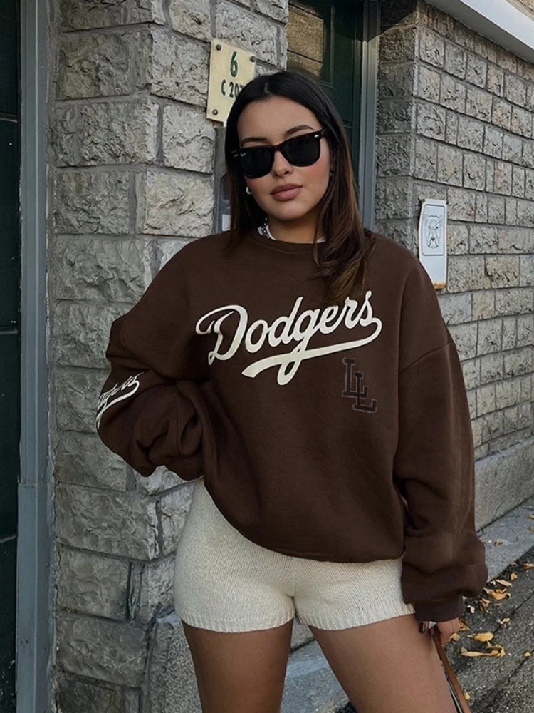 Letter Print Pullover Streetwear Women Sweatshirt Hoodie Winter Clothes Oversized Y2k Tops Sudaderas Para Mujer Roupas Femininas 240827