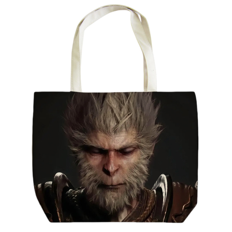 Black Myth Wukong Canvas Bag Student remedial tote bag Large capacity single shoulder creative game peripheral bag