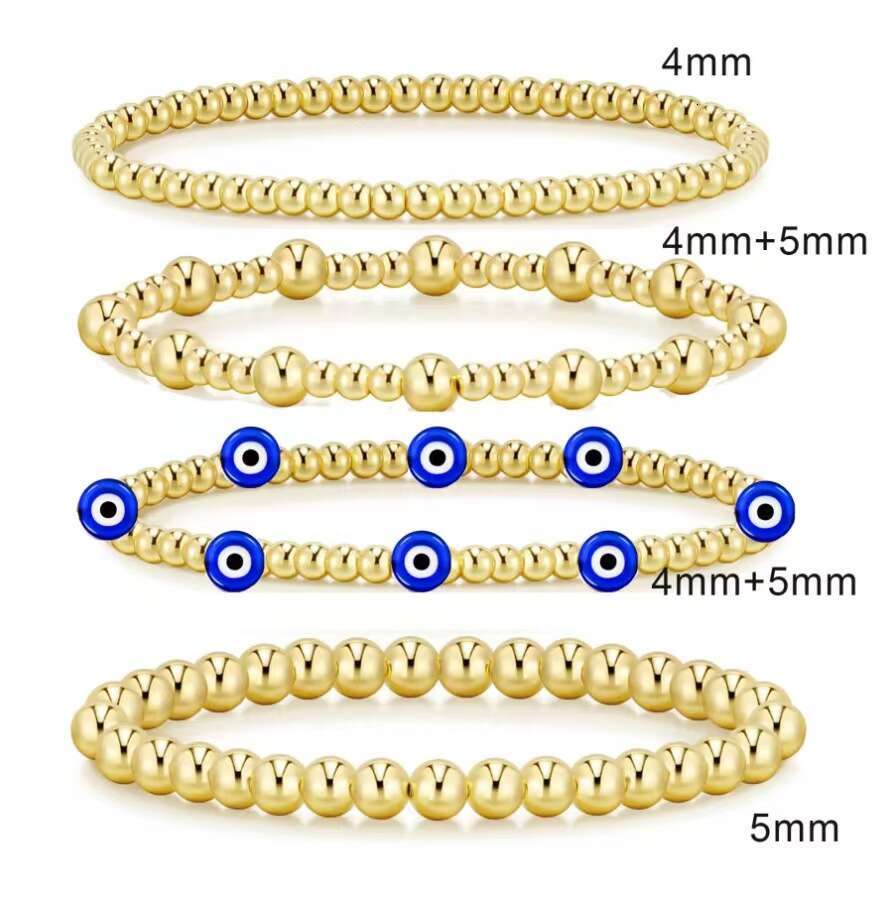 gold bracelet jewelry women Stretch Bracelet Femme 18 K Waterproof Gold Plated Beaded Bracelets for Women Jewelry Pulseras Mujer 240417 Z260313