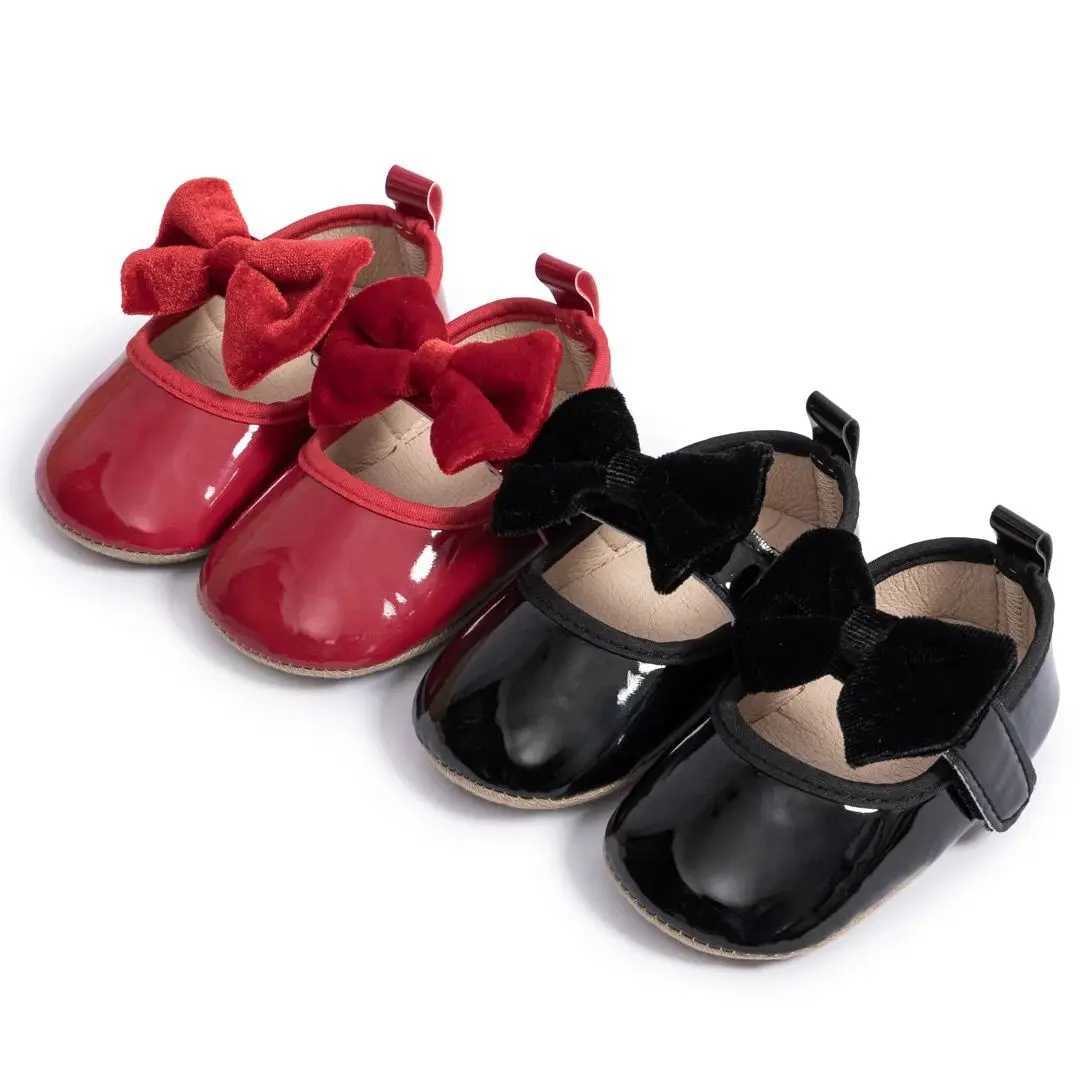 KIDSUN new baby girl shoes butterfly wedding dress shoes first step non slip rubber sole baby crib shoes M240827