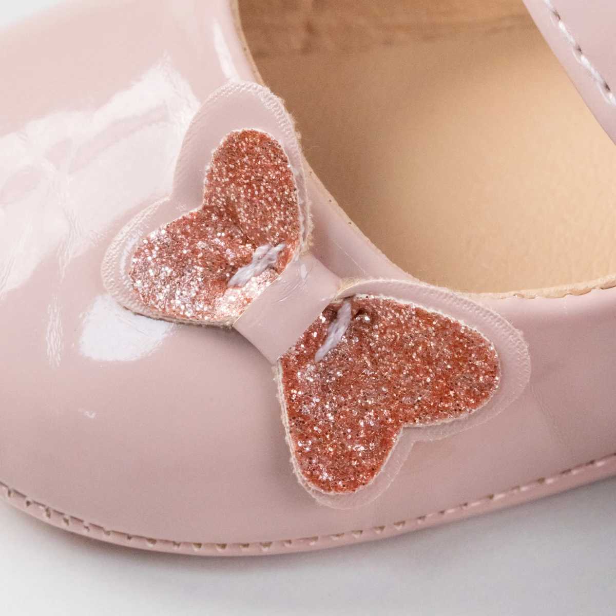 KIDSUN baby shoes newborn princess PU childrens shoes butterfly knot decoration rubber sole anti slip first walking shoes 0-18M M240827