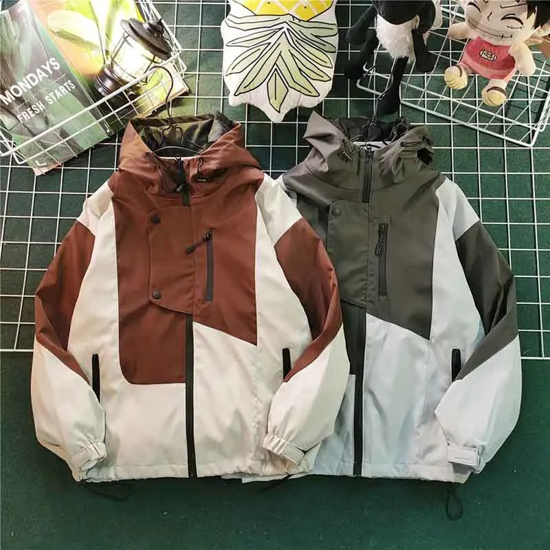 Autumn fashion hooded jacket womens Y2K Korean oversized patch work bomber Bf hiphop streetwear zipper outdoor 240826