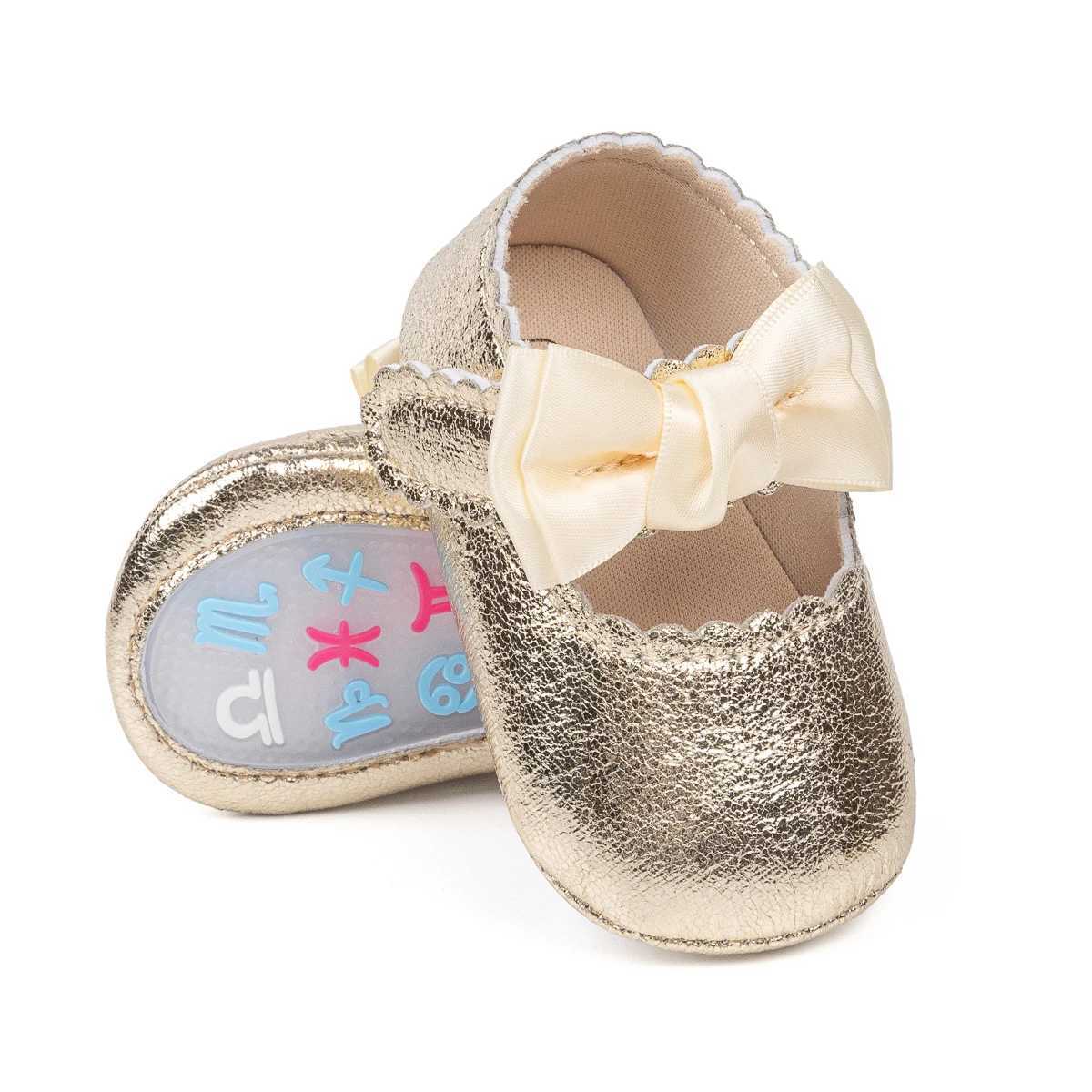KIDSUN Classic Bow Baby Girl Preschool First Walking Shoes Anti slip Soft Cotton Bottom Preschool Shoes Princess Ballet Dance Shoes M240827