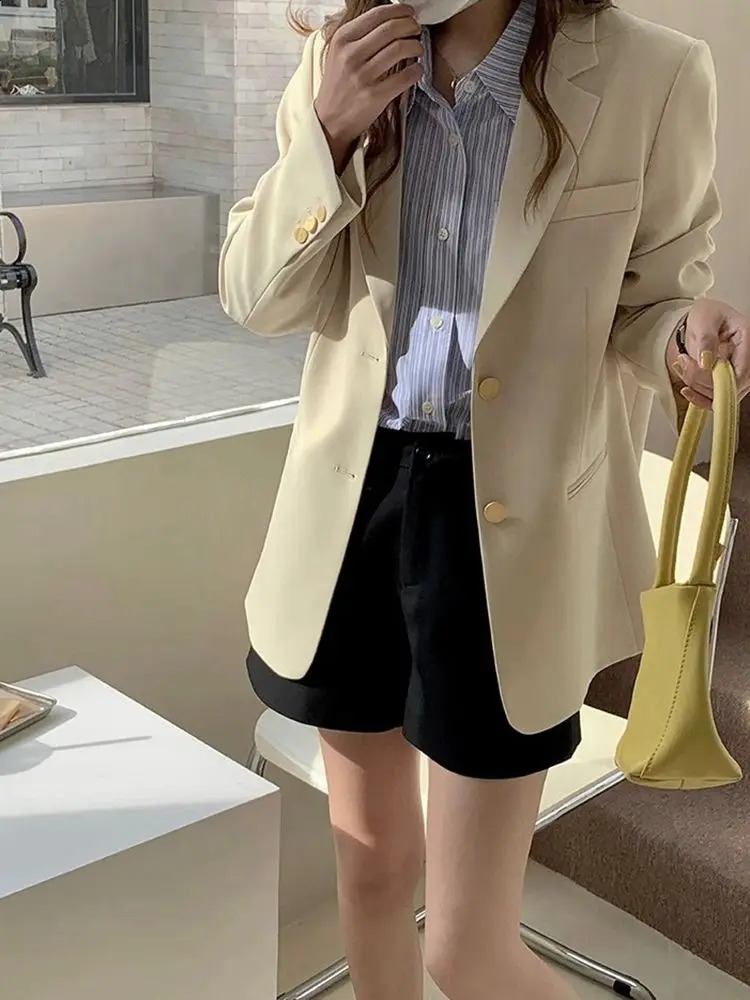 Fat MM Extra Large Size 150kg Lapel Collar Womens Suit Jacket Spring and Autumn Loose Korean Style Back Slit Casual Blazer 240826