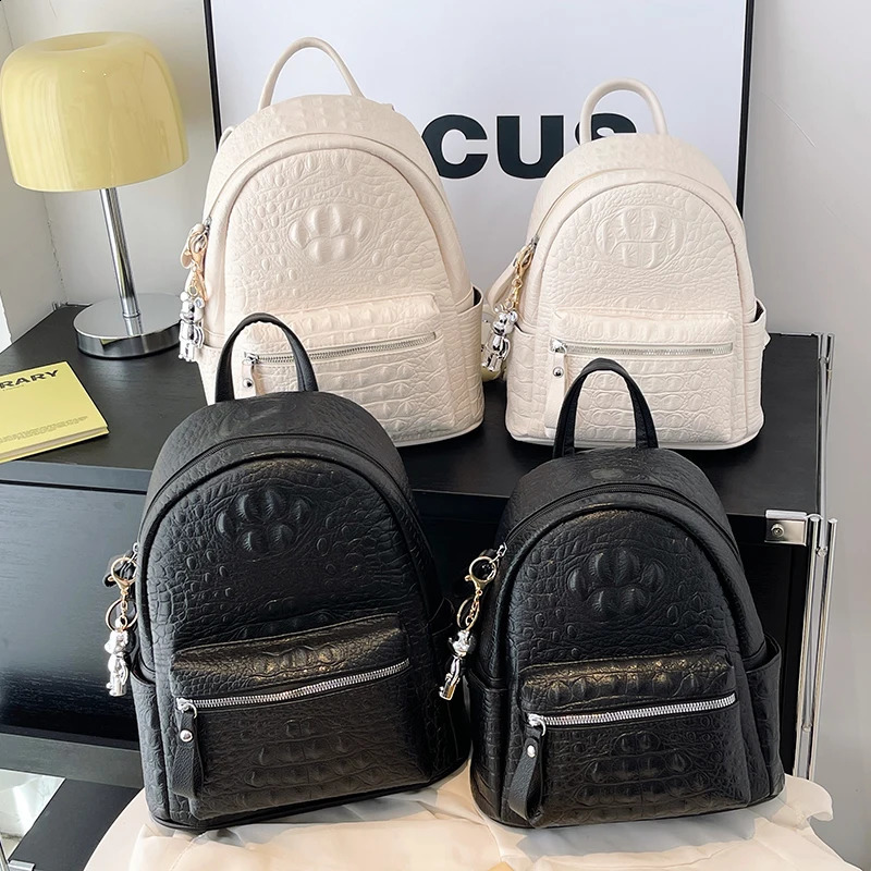 3 Womens backpack teenage girls PU leather womens large capacity shoulder bag 2024 Mochila Feminina 240826 4