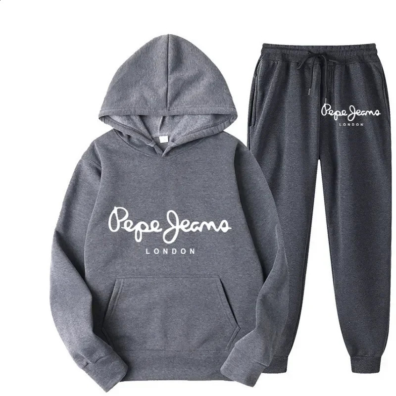 Autumn Mens Winter Animal Printed Sportswear Top Pants Set HoodiePants Jogging Sportswear Track Running Two Piece Sportswear 240827