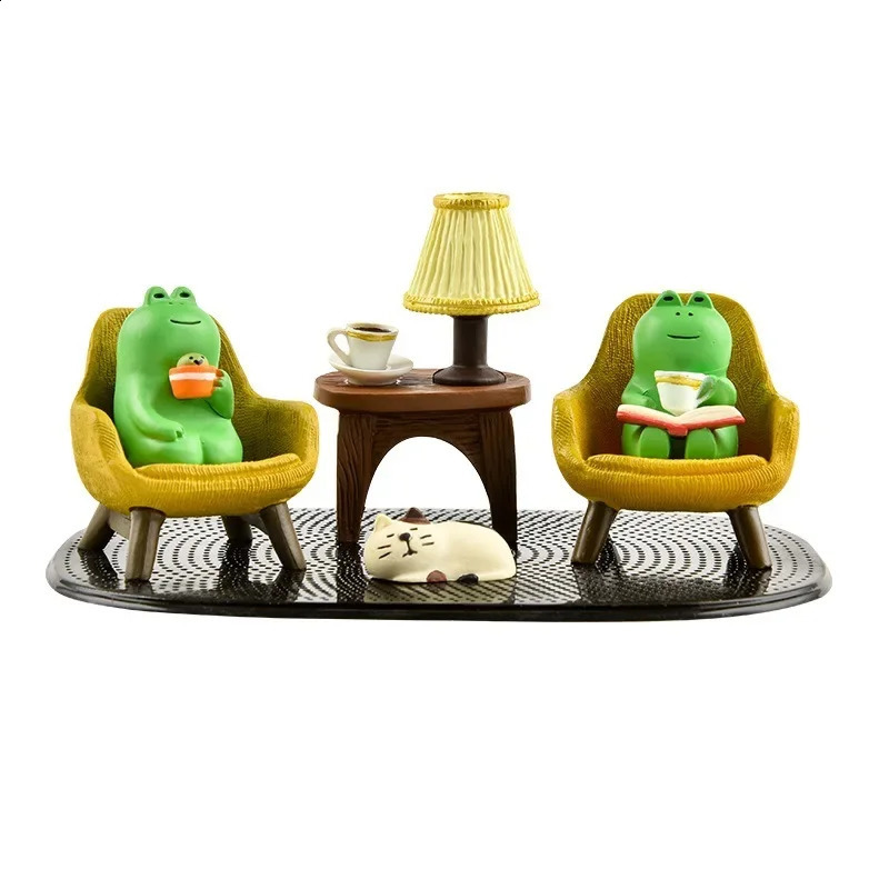 Japanese ZAKKA Frog Car Decoration Cartoon Animal Cat Ornaments Car Interior Decoration Office Table Ornaments 240827