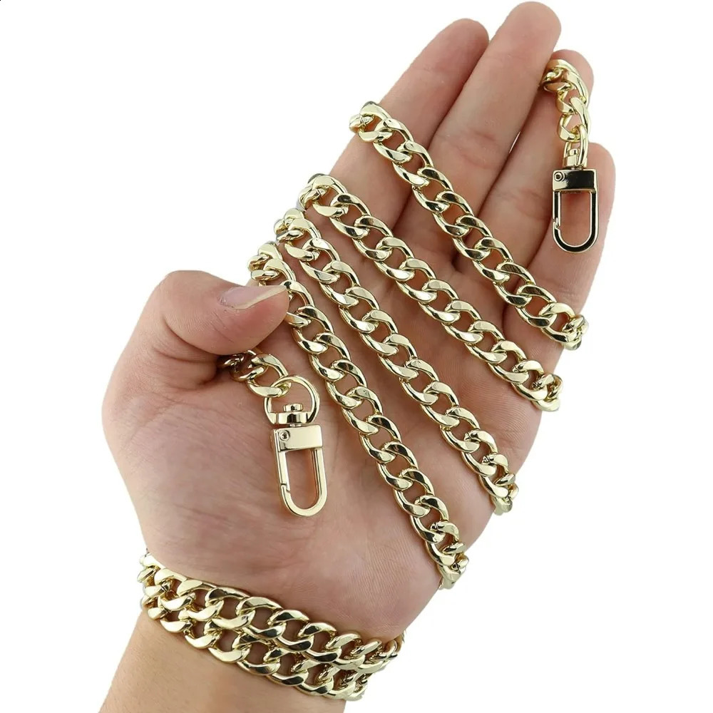 Purse Chain Strap Flat Handbag Chains with Metal Buckles for Wallet Satchel Tote Bags Shoulder Bag Replacement 240826