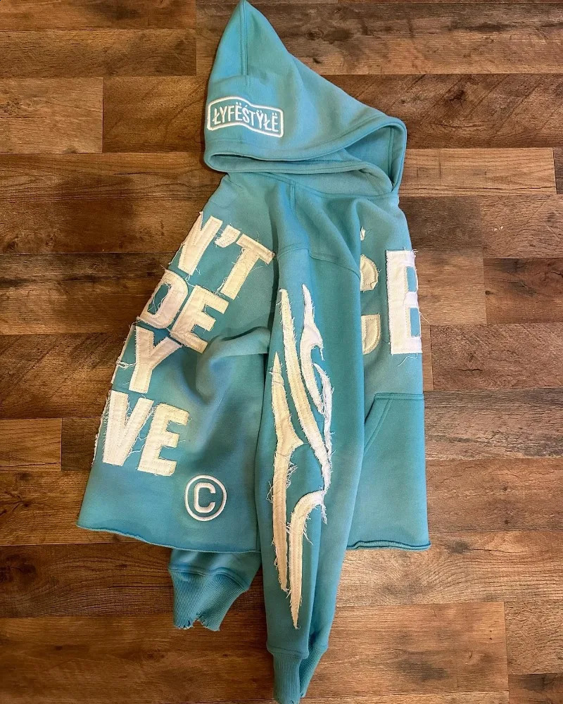 Streetwear Fashion Flame Letter Patch Pullover Sweater Women Y2K Harajuku Vintage Hip Hop Casual Joker Sports Hoodie 240827