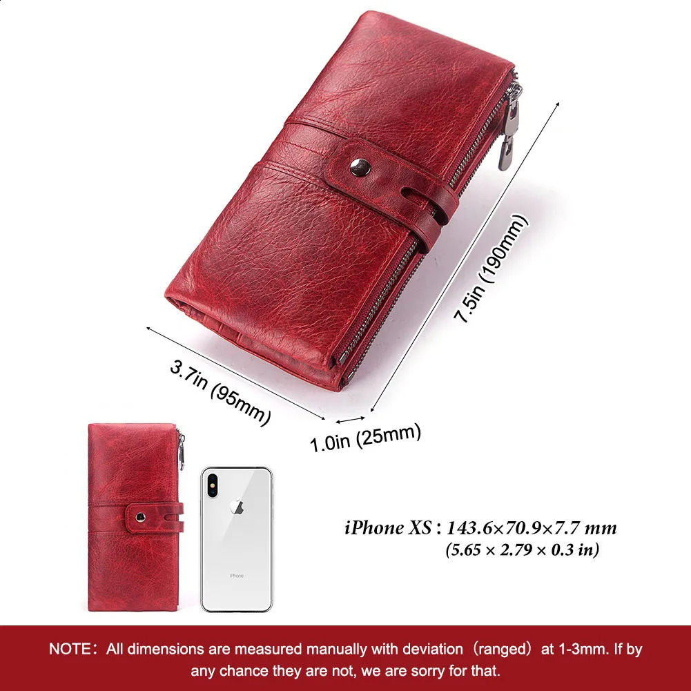 fashion womens wallet 100% genuine leather long Rfid Walet red coin card holder Portomonee handbag dh2931047