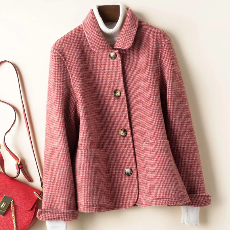 Elegant 100% wool coat womens jacket clothing ultrathin plain weave spring autumn 19077W751 240826