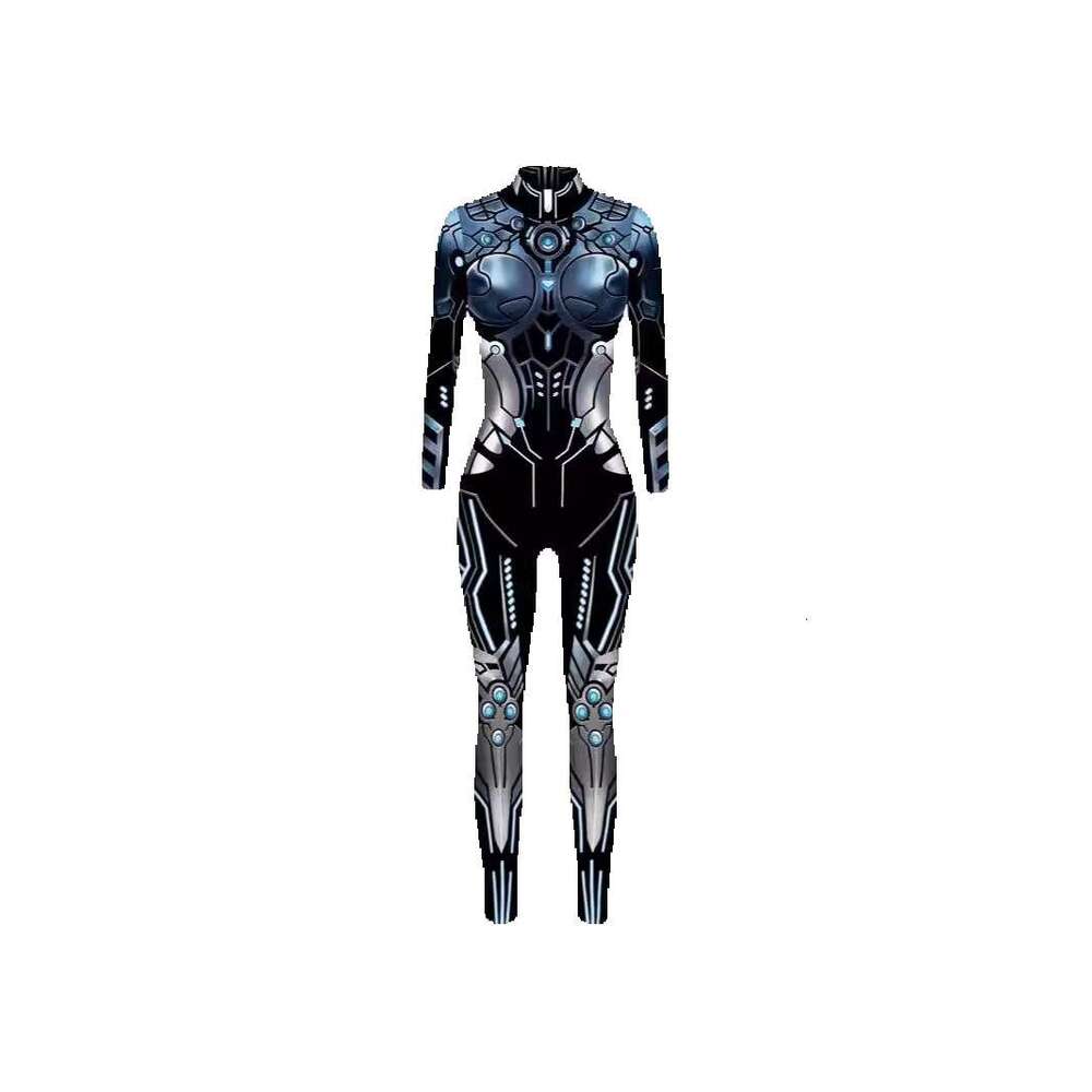 New Halloween Mens and Womens Muscle Skeleton 3D Digital Printing Union