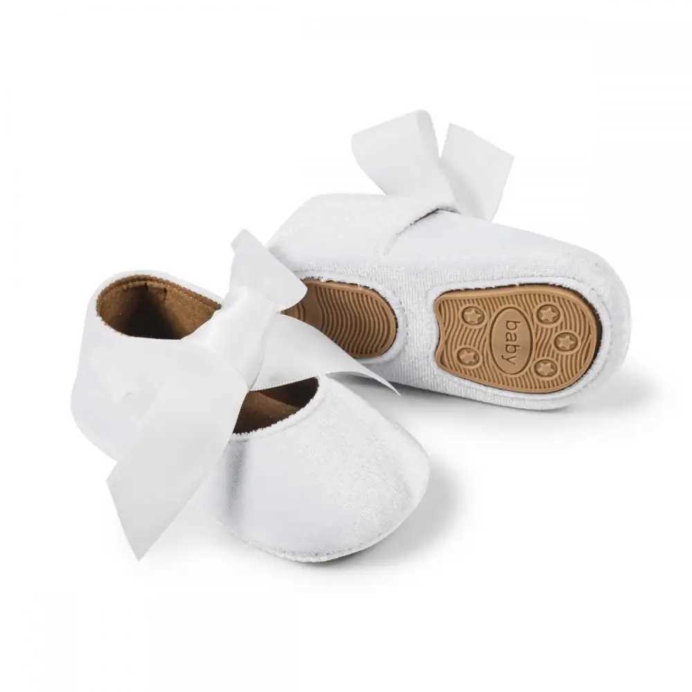 Baby girls first walking shoes cute bow edge shoes for baby princess soft soled non slip pedal shoes for children aged 0-18 months M240827