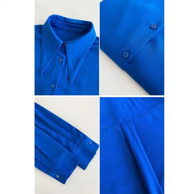 Spring and Autumn Office Womens Solid Long Sleeve Shirt Button Top Womens Shirt Simple Full Match Top Womens Blusa 240827
