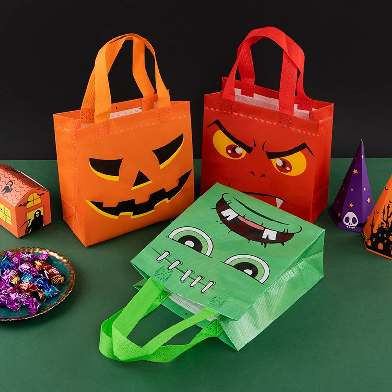 StoBag Halloween Revenge Party Game Meeting Children Waterproof Non woven Portable Handbag Shopping Bag Candy Gift 1230 pieces 240827
